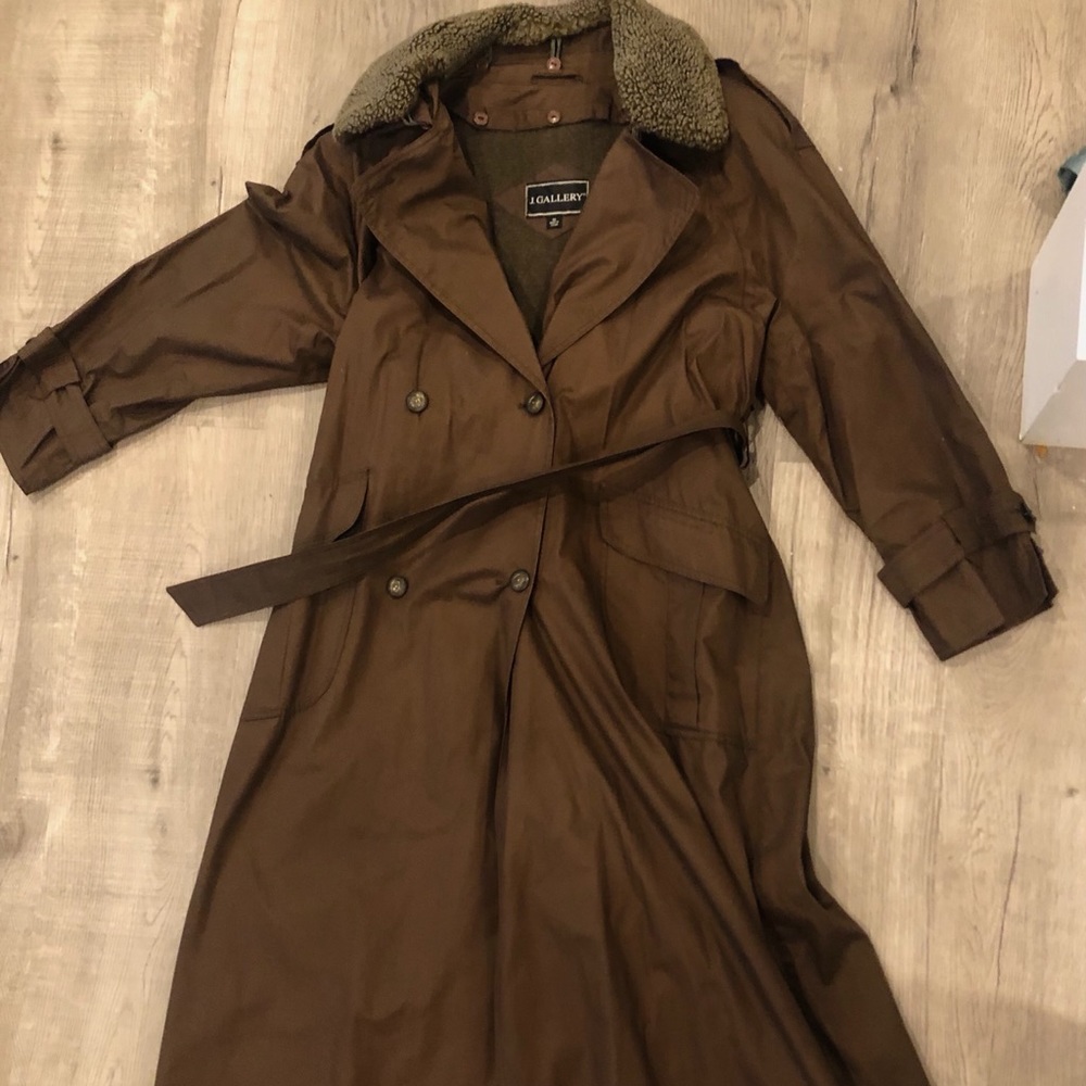 Long brown trench coat